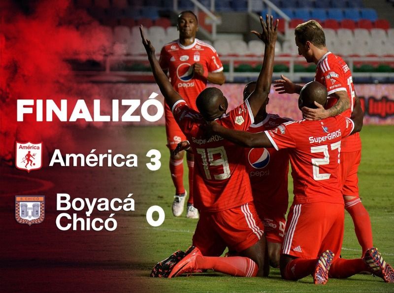 América se reivindicó y le ganó 3-0 al Boyacá Chicó