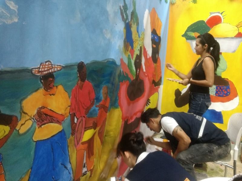 Mural interactivo atrajo a cientos de personas en el Quilombo del Petronio Álvarez