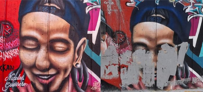 Rechazan vandalismo contra arte urbano de la calle 5 Rechazan vandalismo contra arte urbano de la calle 5