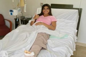 Lucía Aldana  se recupera tras sufrir accidente en un reality